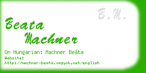 beata machner business card